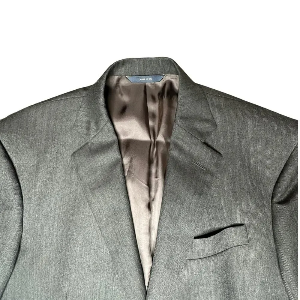 Brooks Brothers 1818 Madison in Dark Grey Pinstripe 42L 36W Wool Suit Jacket